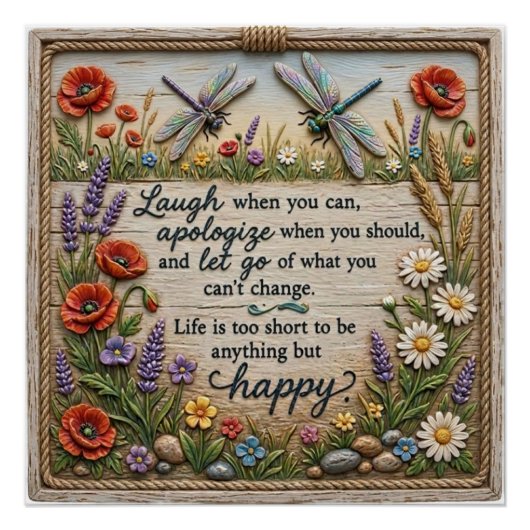 Libelle en Bloemen Perfect Poster (Voorkant)