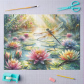 Libelle en Lotusvijver Aquarel Tissuepapier (Craft)
