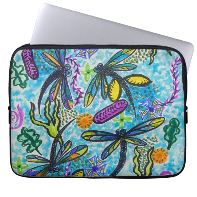 Libelle Fantasie  Laptop Sleeve (Voorkant)