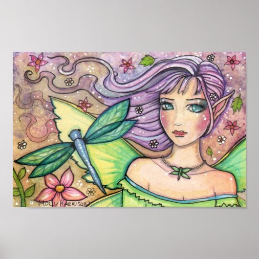 Libelle Fee Poster door Molly Harrison (Voorkant)
