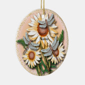Libelle Gele Daisy Keramisch Ornament (Rechts)