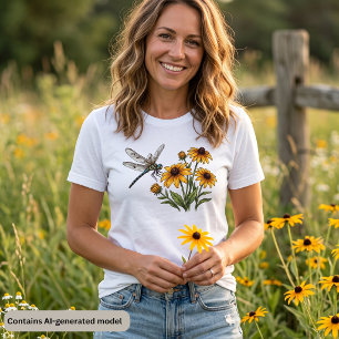 Libelle & Gele Wilde Bloemen Tri-Blend Shirt