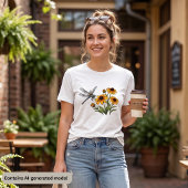 Libelle & Gele Wilde Bloemen Tri-Blend Shirt