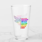Libelle Glimlach Vaak Positief Denken Quote Glas (Voorkant)