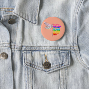 Libelle Glimlach Vaak Positief Denken Quote Ronde Button 5,7 Cm