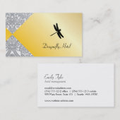 Libelle Goud Glans / Damast Patroon Visitekaartje (Voorkant / Achterkant)