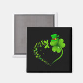Libelle Ierse Klaver Hart Gelukkig St. Patrick's Magneet (Voorkant / Achterkant)