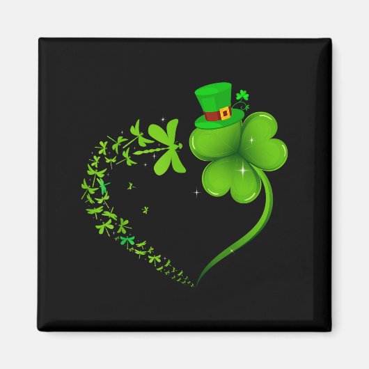Libelle Ierse Klaver Hart Gelukkig St. Patrick's Magneet (Voorkant)