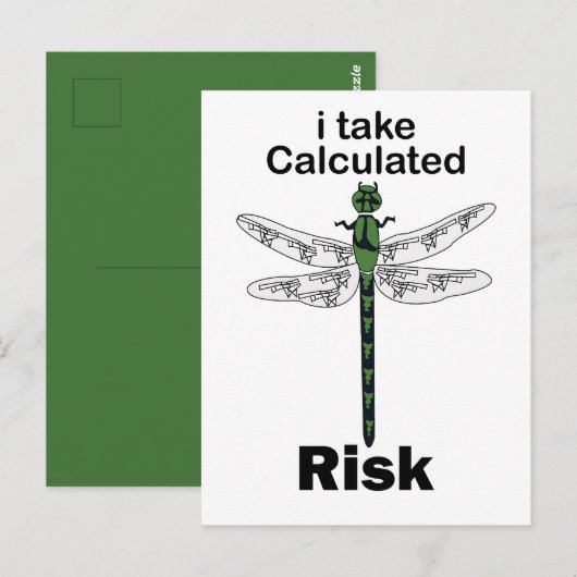 Libelle Ik Neem Berekend Risico Grappig Briefkaart (Voorkant / Achterkant)