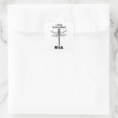 Libelle Ik Neem Berekend Risico Grappig Vierkante Sticker (Tas)