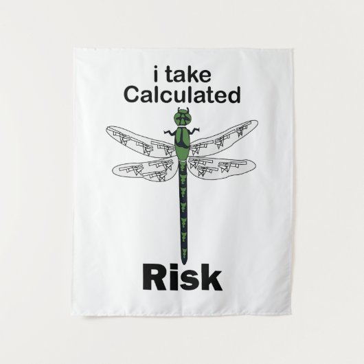 Libelle Ik Neem Berekend Risico Grappig Wandkleed (Voorkant)