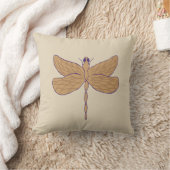 Libelle Illustratie Paars en Taupe Kussen (Deken)