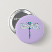 Libelle in Stippen Ronde Button 5,7 Cm (Voorkant /achterkant)