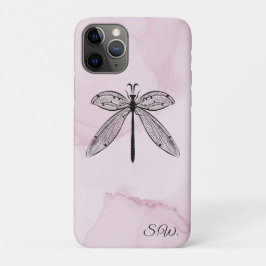 Libelle Insecten Liefhebber Roze Monogram Case-Mate iPhone Case
