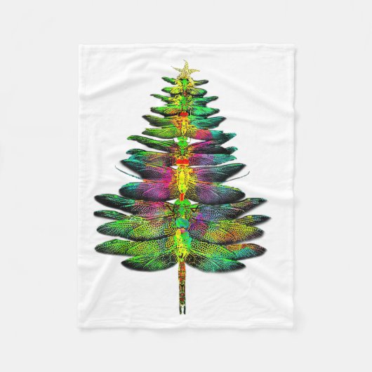 Libelle Kerstboom Libelle Kerstmis Fleece Deken (Voorkant)