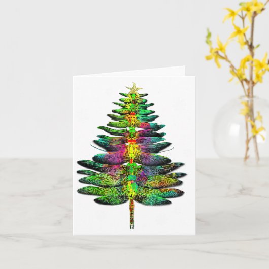 Libelle Kerstboom Libelle Kerstmis  Kaart (Gele Bloem)