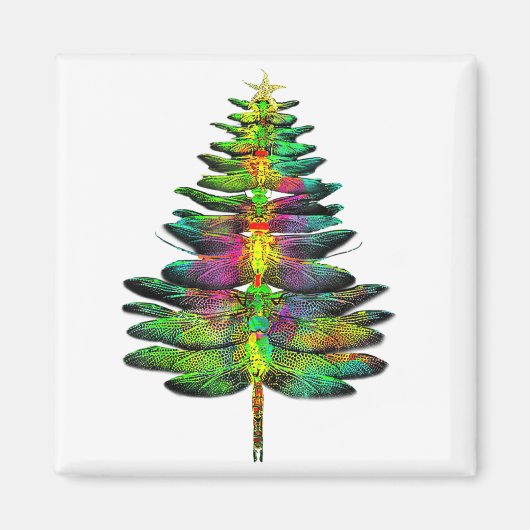 Libelle Kerstboom Libelle Kerstmis Magneet (Voorkant)