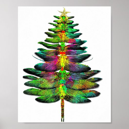 Libelle Kerstboom Libelle Kerstmis  Poster (Voorkant)