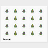 Libelle Kerstboom Libelle Kerstmis  Ronde Sticker (Vel)