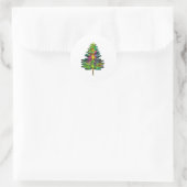 Libelle Kerstboom Libelle Kerstmis  Ronde Sticker (Tas)