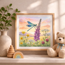 Libelle Kleine Insecten Kinderkamer Poster