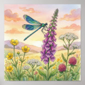 Libelle Kleine Insecten Kinderkamer Poster (Voorkant)