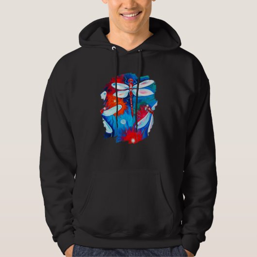 Libelle Kleur Schilderij Libellen Insect Kunstenaa Hoodie (Voorkant)