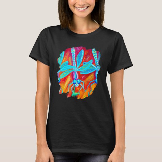 Libelle Kleur Schilderij Libellen Insect Kunstenaa T-shirt (Voorkant)