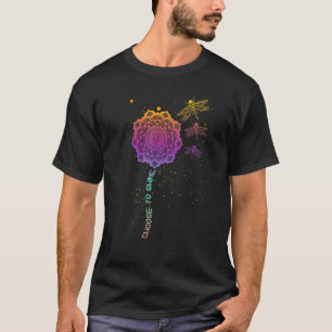 Libelle Kleurrijke Mandala Vrede Zen Yoga Chakra O T-shirt