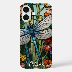 Libelle kunst boho bloemmotief botanisch iPhone 16 hoesje