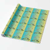 Libelle & Lotusvijverpatroon Inpakpapier – Tr (Uitgerold)