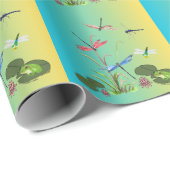 Libelle & Lotusvijverpatroon Inpakpapier – Tr (Rol Hoek)