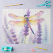 Libelle met lavendelbloemen tissuepapier (Craft)