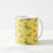 Libelle met mooie gele achtergrond koffiemok (Voorkant rechts)