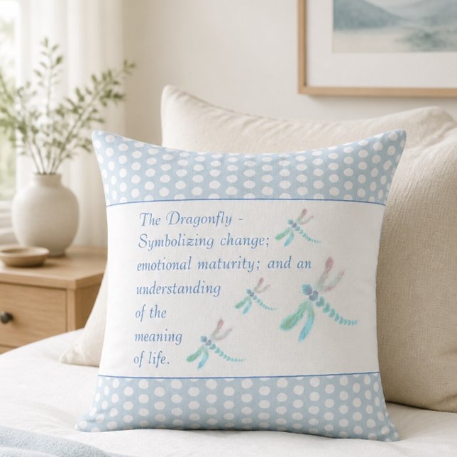 Libelle | Mooie Blauwe & Witte Mode Kussen (Creator heeft geüpload)