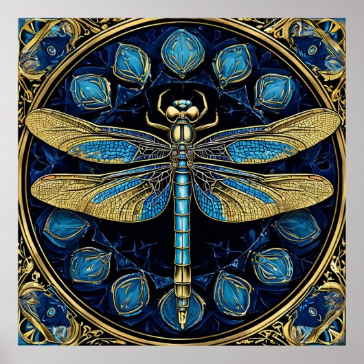 Libelle Muur Kunstprint Natuur Insect Decoratie (Voorkant)