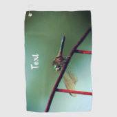 Libelle Op Draad Omheining Gepersonaliseerd Golfhanddoek (Voorkant)