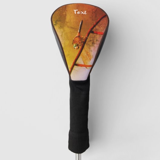 Libelle op Draad Omheining Kunst Persoonlijk Golfheadcover (Voorkant)