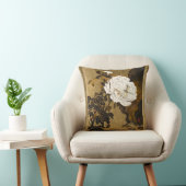 Libelle op goudkleurige Japanse pioen uit de botan Kussen (Stoel)