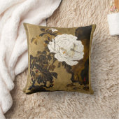 Libelle op goudkleurige Japanse pioen uit een bota Kussen (Deken)