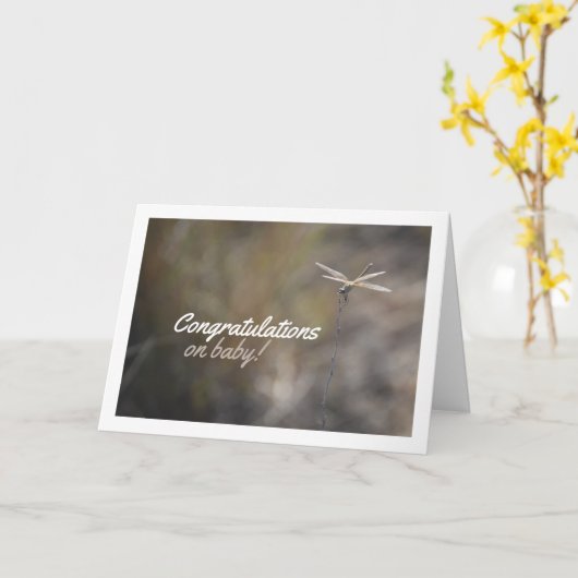 Libelle op Steel Portret Kaart (Gele Bloem)