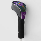Libelle Paarse krokus Aanpasbare monogram/naam Golfheadcover (Schuin)
