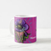 Libelle paarse Papaver Koffiemok (Voorkant links)