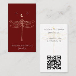 Libelle QR Code Oorbellenkaart Rood Displaykaart Visitekaartje
