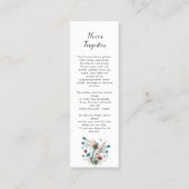 Libelle rouw bladwijzer, rouw herinneringskaarten mini visitekaartje (Achterkant)