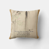 Libelle Roze Waterval Japanse Waterverf Kussen (Achterkant)