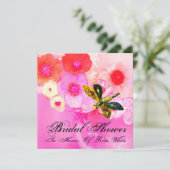LIBELLE, ROZEN EN ANEMONE BRUIDSSUITEERPARTY KAART (Staand voorkant)