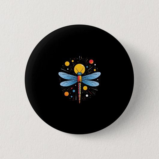 Libelle Schilderkunst Kunst Dier Abstract Grafisch Ronde Button 5,7 Cm (Voorkant)