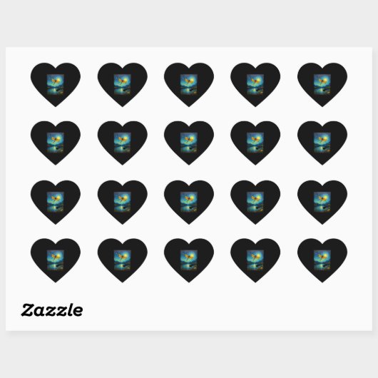 Libelle Starry Night (2) Hart Sticker (Vel)