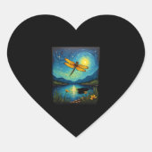 Libelle Starry Night (2) Hart Sticker (Voorkant)